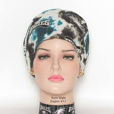 Philadelphia Eagles Euro Style Scrub Hat/black, White, Green With Eagle  Head, Word Eagles/medical Scrub Hat/doctor Nurse Surgical Hat/or Hat