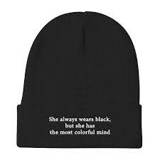 She Wears Black Knit Beanie Tumblr Hipster Grunge Aesthetic Black Outfit Grunge Clothes Hipster Wearing Black