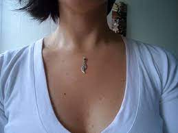 Center Chest Dermal Wear A Dangle Dermal Instead Of A Necklace Dermal Piercing Dermal Piercing Chest Chest Piercing