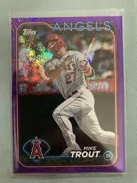 2024 Topps Series 1 Mike Trout #27 Purple Foil Baseball Card 033/799 Angels