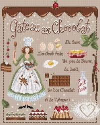 Gateau Au Chocolat Chocolate Cross Stitch Cross Stitch Kitchen Cross Stitch Patterns