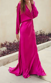 Fuchsia Twist Solid Maxi Dress Fashion Maxi Dress