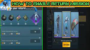 How To Enable Return Mission Option In Pubg Mobile Lite Pubg Mobile Returner Mission Not Showing Youtube