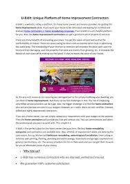 Home improvements.bid is the first online negotiating platform that encourages customers to submit their bid or request a quote. Ppt U Bidit Unique Platform Of Home Improvement Contractors Powerpoint Presentation Id 7755793