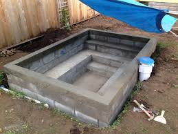 Diy Concrete Block Soaking Pool In Progress Advice Welcome Diy Swimming Pool Small Backyard Pools Diy Pool