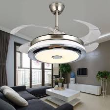Orren Ellis 42 Ellman 4 Blade Led Retractable Blades Ceiling Fan With Remote Control And Light Kit Included Wayfair In 2020 Ceiling Fan With Remote Living Room Restaurant Ceiling Fan
