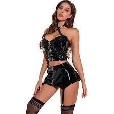 Maybe you would like to learn more about one of these? Ensemble 2 Pieces En Faux Cuir Avec Fermeture Eclair Pour Femme Haut Court Et Jupe Tenue De Soiree Sexy Et Erotique Aliexpress