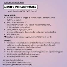 Gaji harian di jakarta pusat cari di antara 18.400+ lowongan kerja terbaru pekerjaan penuh waktu, sementara dan paruh waktu langganan informasi lowongan kerja cepat & gratis pemberi kerja terbaik di jakarta pusat kerja: Lowongan Kerja Asisten Pribadi Wanita Di Ibu Mayang Jakartakerja