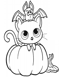 Imagenes de gatitos tiernos para colorear. Dibujos De Gato Murcielago En Calabaza Para Colorear Para Colorear Pintar E Imprimir Dibujos Online Com