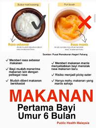 Jakarta resep menu mpasi 6 bulan pertama diberikan dengan tekstur yang lembut cenderung halus. Pada Usia 6 Bulan Anda Boleh Public Health Malaysia Facebook