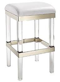 Fulham Acrylic Backless Bar Stool White Leather In 2021 Backless Bar Stools Acrylic Bar Stools Bar Stools