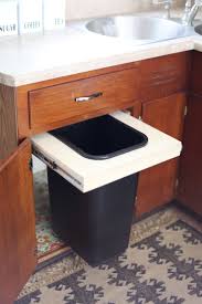 cabinet into a pull out trash bin