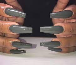 Grey Nails Pinterest Hair Nails And Style Long Acrylic Nails Long Acrylic Nails Coffin Long Nails