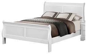 A mattress on a platform frame may have a different feel from one on a sleigh bed, while frames constructed from materials such as metal or wood will have their own unique. Modern Louis Philippe Queen Sleigh Bed White Transitional Sleigh Beds By Amoc Houzz