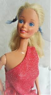 80s Superstar Barbie With Red Gown Vintage Barbie Red Glitter Dress 1986  Blonde Barbie Malaysia