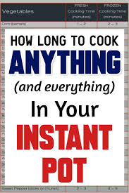 Instant Pot Cooking Times Free Cheat Sheets Instant Pot