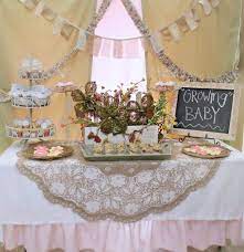 Pin By Lori Spiegel On Millie S Baby Shower Garden Baby Shower Theme Lace Baby Shower Baby Shower