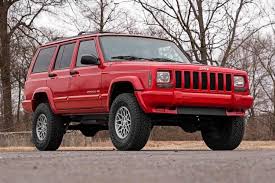 This xj has a 4.5 full suspension lift, nitto trail tires, fuel wheels, led lighting, bushwacker flares, and much more check out this awesome fully built stage 4+ with many more upgrades, some including custom leather seats, brand new paint, and more.click for videos Jeep Cherokee Xj 3 Inch Series Ii Suspension Lift Kit W V2 Shocks Add A Leaf For 84 01 Jeep Cherokee Xj Rough Country 670x70