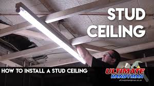 Metal stud partitioning has a wide range of applications including residential, commercial and as a leading supplier of mf ceiling systems, metal stud partitions, wall liner systems and more, we. How To Install A Stud Ceiling Youtube