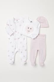 four piece cotton set pink white kids h m us cute baby clothes baby girl pajamas baby boy outfits