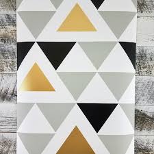 Aztec Black Gold Geometric Triangle Peel And Stick Wallpaper Scandinavian Wallpaper By D Marie Interiors Black florentine tile peel and stick wallpaper. aztec black and gold geometric triangle peel and stick wallpaper sample