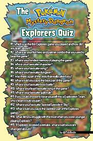 A Fun Quiz Meme That I Forgot To Post During The Anniversary Of Explorers Mysterydungeon