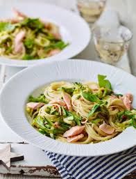 Chilli Courgette Capelli With Smoked Trout Recipe Smoked Trout Pasta Dishes Smoked Trout Salad