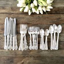 Old company silver plate flatware silverware pattern: Vintage Mixed Silverware Flatware Mixed Patterns Silver Etsy Silver Cutlery Silverware Set Tableware Design