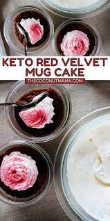 This Keto Red Velvet Mug Cake Comes Together In Under 5 Minutes It S The Perfect Flavor And Texture Of Red Velvet C In 2021 Mug Recipes Coconut Flour Recipes Mug Cake