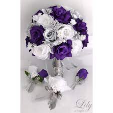 Include both colors in the marble, and decorate the cake with flowers that match the marbling. Wedding Bouquets Purple And Silver Off 73 Buy