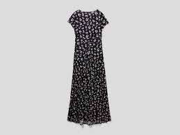 Beautiful floral dress perfect for day or evening wear black and white floral pattern with necklace Floral Pattern Long Dress