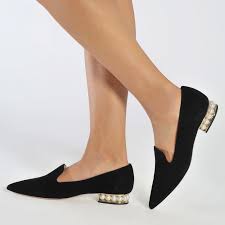 18mm Casati Pearl Loafers In Black Suede Kid Leather Pearl Loafers Shoes Black Suede