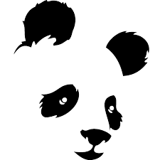 Sticker Tete De Panda De Face Pochoir Silhouette Art De Panda Dessin Contour
