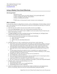 Using A Weekly Time Chart Effectively The Academic Resource