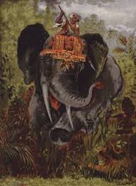 Hunting tigers on elephants, India by ...
