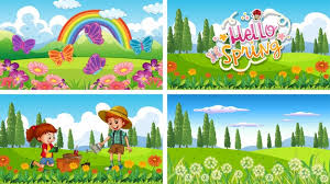 Ola Sinal De Primavera Com Flores E Borboleta Vetor Premium