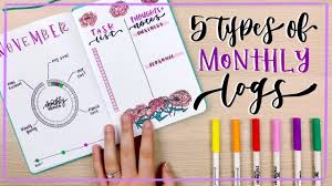 Canva is so intuitive that design feels like play. 5 Types Of Monthly Logs Bullet Journal Ideas Youtube