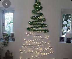 Pin By Isabel Alvarado On Christmas In 2020 Wall Christmas Tree Christmas Apartment Christmas Decor Diy Cheap