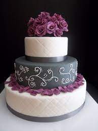 Purple And Grey Quilted Rose Wedding Cake Round Wedding Cakes Purple Wedding Cakes Pink Wedding Cake Wedding Cake Prices