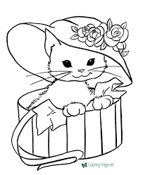 Now you can color them. Printable Coloring Pages For Kids Cat Drawing With Crayons