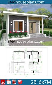 Bungalow houses are also elegant looking houses. House Plans 6x7m With 2 Bedrooms Sam House Plans Simple House Design Small House Design Plans Bungalow House Design