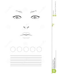 Face Chart Makeup Artist Blank Template Stock Illustration