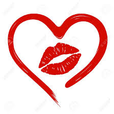 Coeur Dessine Dans Empreinte De Rouge A Levres Et Des Levres Dessin Coeur Rouge A Levres Dessin Levre Dessin