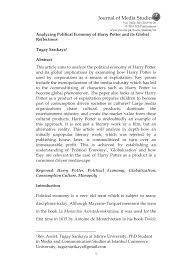 Pdf Analyzing Political Economy Of Harry Potter And Its Global Reflections