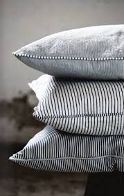 Black And White Striped Pillow Shams Navy Grey And White Striped Cushion With Striped Piping Very Muted Striped Cushions Pillows Home Textile
