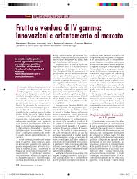 Pdf Frutta E Verdura Di Iv Gamma Innovazioni E Orientamento Al Mercato