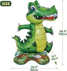 Amazon.com: 46-inch Standing Crocodile Pedestal Foil Balloon - Inflatable  Gotar Alligator Animal Decoration for Birthdays, Jungle, Safari Theme &  Kid's Party Supplies : Home & Kitchen