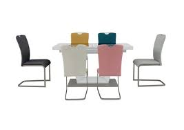 Florence white high gloss extending dining table with 6 perth black leather chairs. Bianco Small Extending Dining Table And 6 Chairs Dining Set Furniture Village