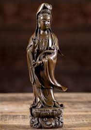 Antique qing fine carved three panel kwan yin guanyin plaque on stand. Bronze Statue Of Kwan Yin Holding Wish Stick 10 101cb48a Hindu Gods Buddha Statues