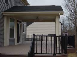 Pergola is another name for deck or patio roofs. Partial Covered Azek Deck Milford Oh Area Completion